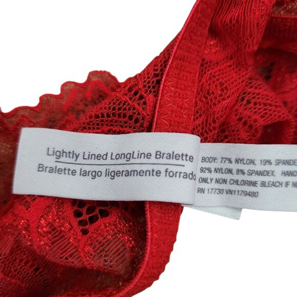 Auden Lace Bralette – Red Longline with Cutout - Picture 7 of 7